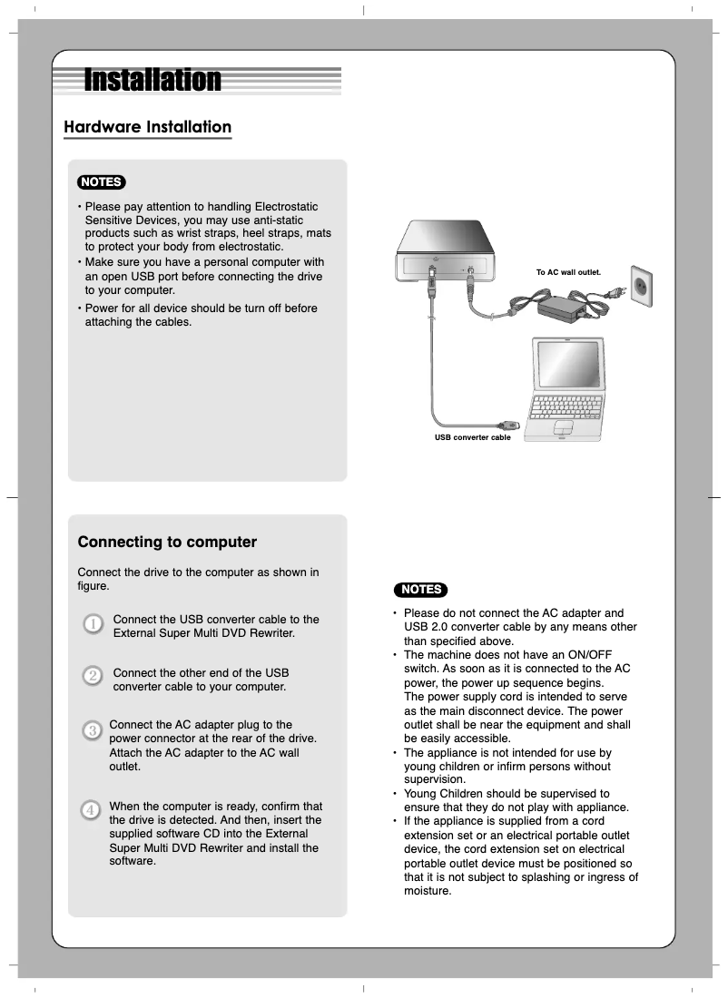 Page n°1 - Manuel utilisateur LG GE20NU10