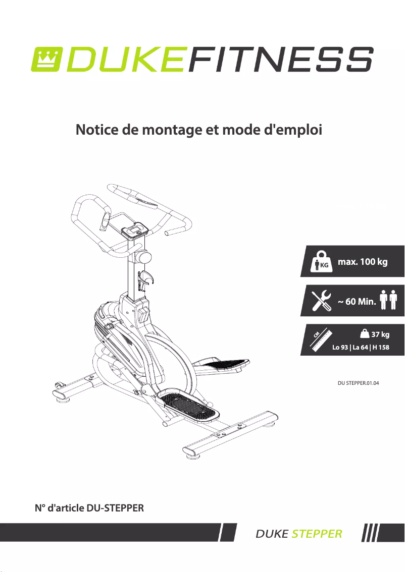 Page 1 de la notice Manuel utilisateur Duke Fitness Stepper