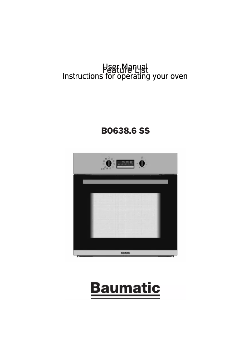 Page 1 de la notice Manuel utilisateur Baumatic BO638.6SS