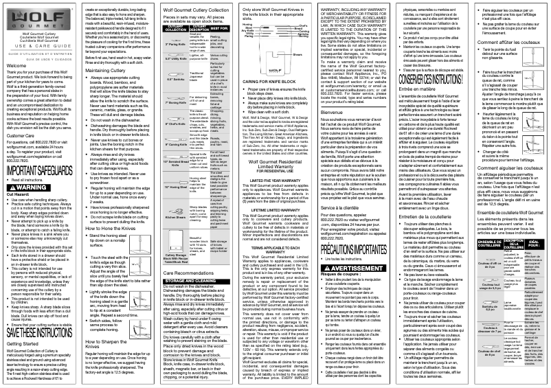 Page 1 de la notice Manuel utilisateur Wolf WGCU167S