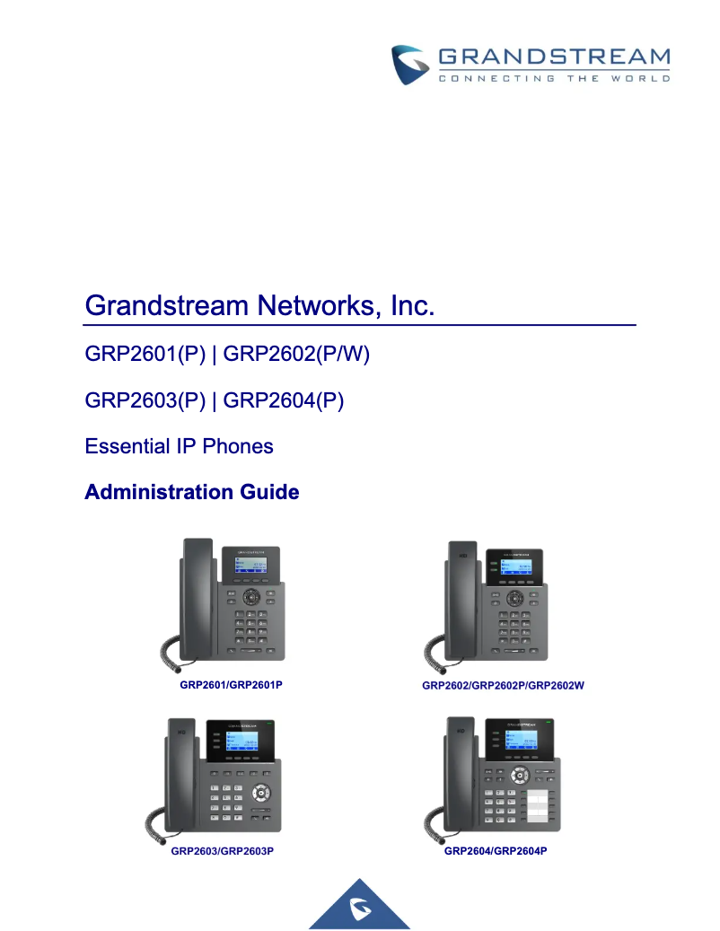 Page n°1 - Manuel utilisateur Grandstream GRP2604(P)