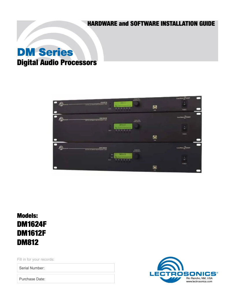 Page 1 de la notice Manuel utilisateur Lectrosonics DM812