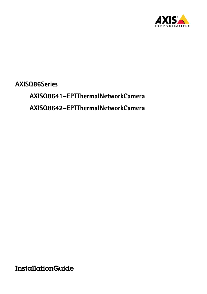 Page 1 de la notice Guide d'installation Axis Q8642-E