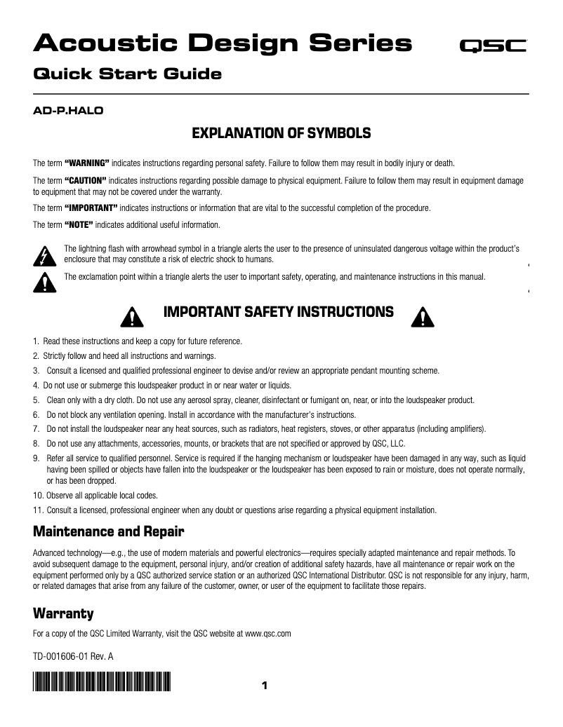 Image de la première page du manuel de l'appareil AD-P.HALO