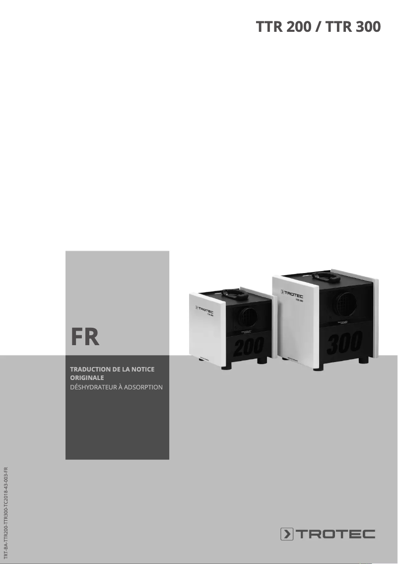 Image de la première page du manuel de l'appareil TTR 300