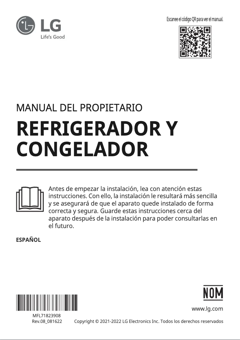 Page 1 de la notice Manuel utilisateur LG VS27XCS