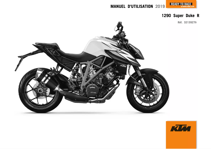 Page 1 de la notice Manuel utilisateur KTM 1290 Super Duke R (2019)