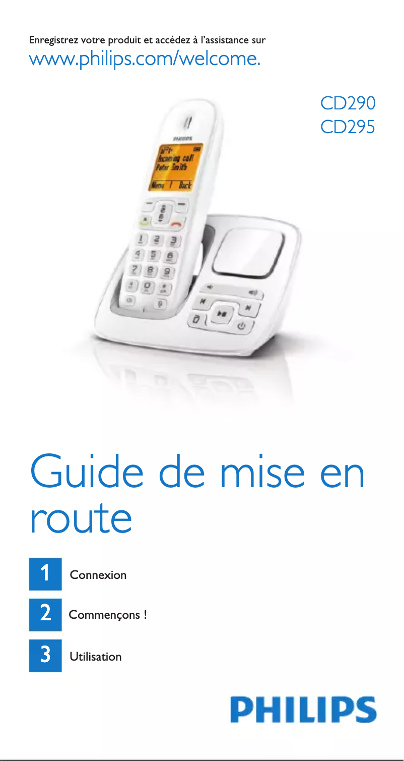 Page 1 of the manual Quick Start Guide Philips BeNear CD2901B