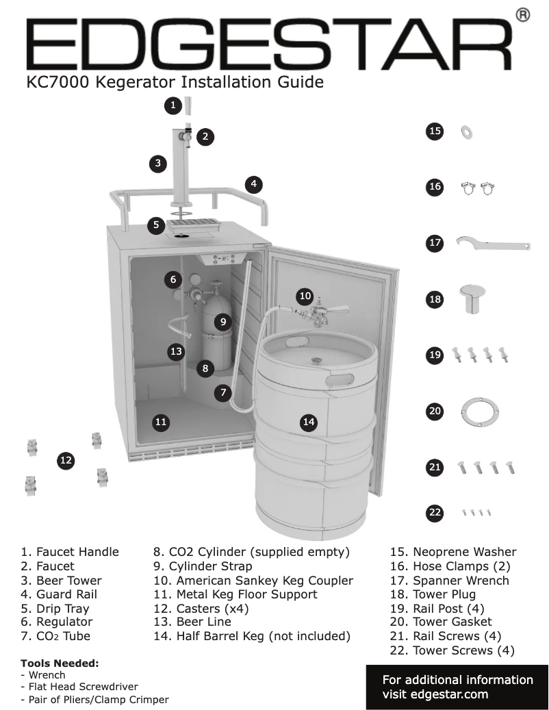 Page 1 de la notice Guide d'installation EdgeStar BR1500BL