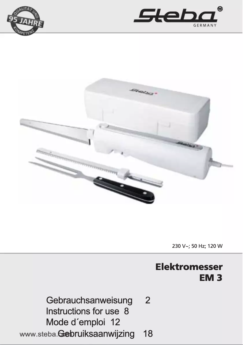 Page 1 de la notice Manuel utilisateur Steba EM 3
