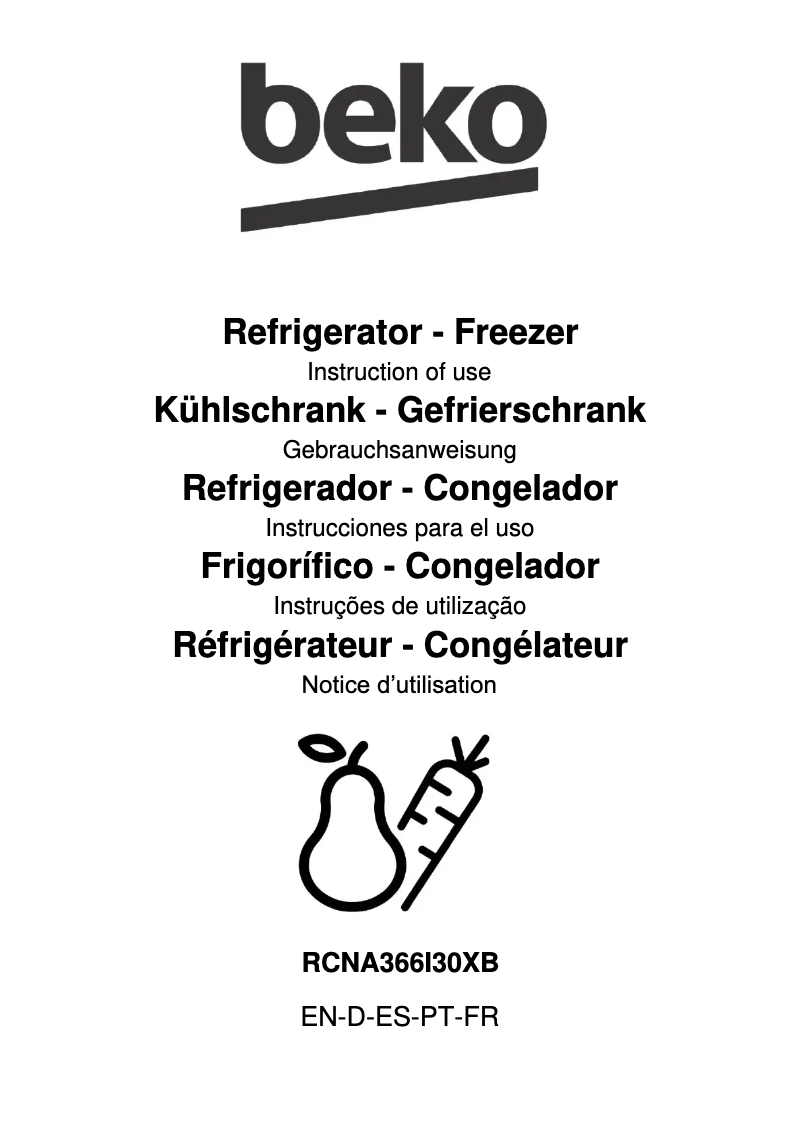 Image de la première page du manuel de l'appareil RCNA366I30XB