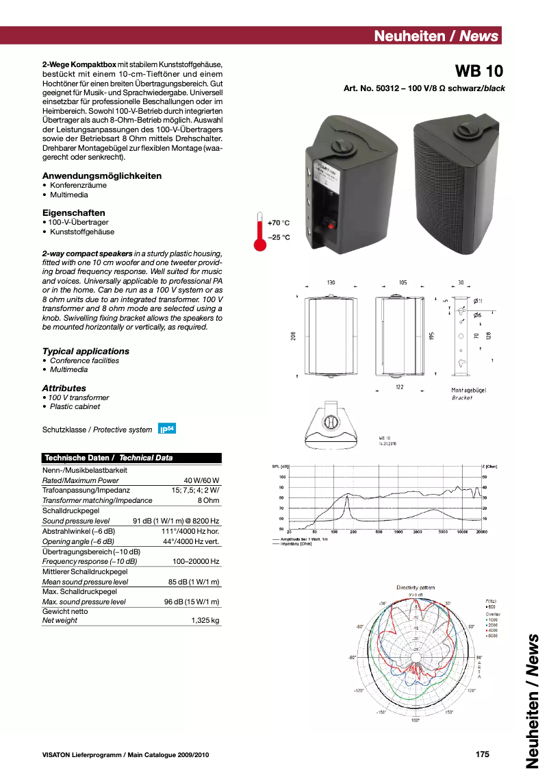 Page 1 de la notice Mode d'emploi Visaton WB 10