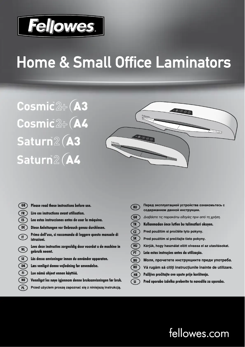 Page n°1 - Manuel utilisateur Fellowes Saturn/2