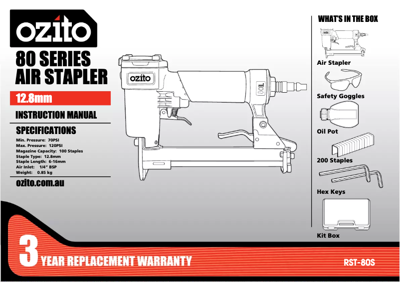 Page n°1 - Manuel utilisateur Ozito RST-80S