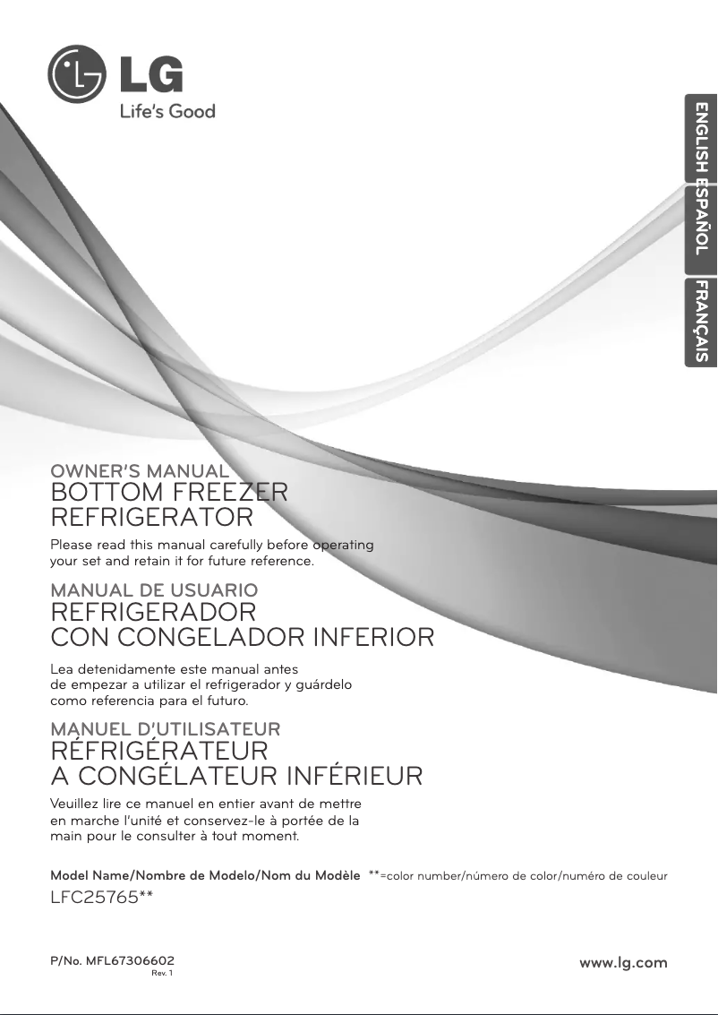 Image de la première page du manuel de l'appareil LFC25765SB