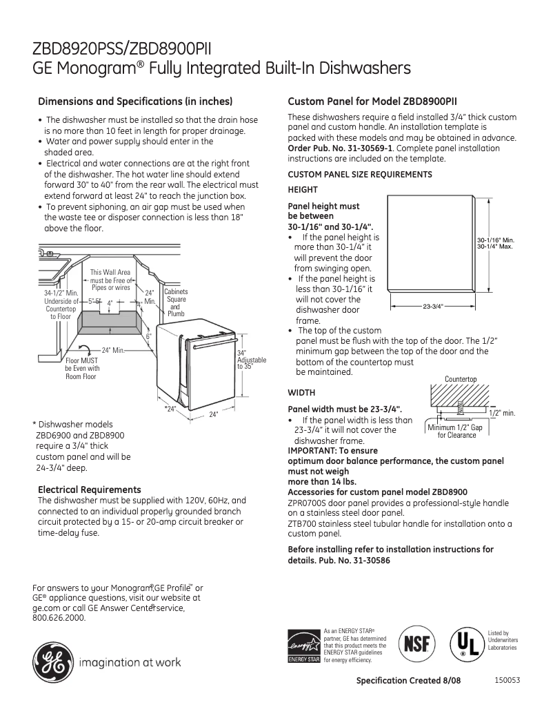 Image de la première page du manuel de l'appareil ZBD8900PII