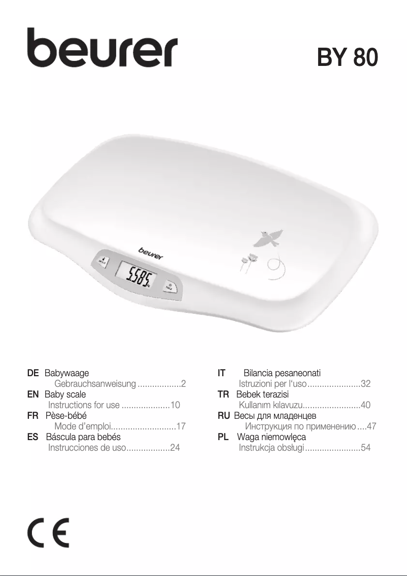 Page 1 de la notice Manuel utilisateur Beurer BY 80
