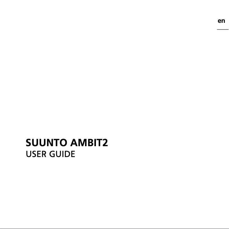 Page n°1 - Manuel utilisateur Suunto Ambit2 HR