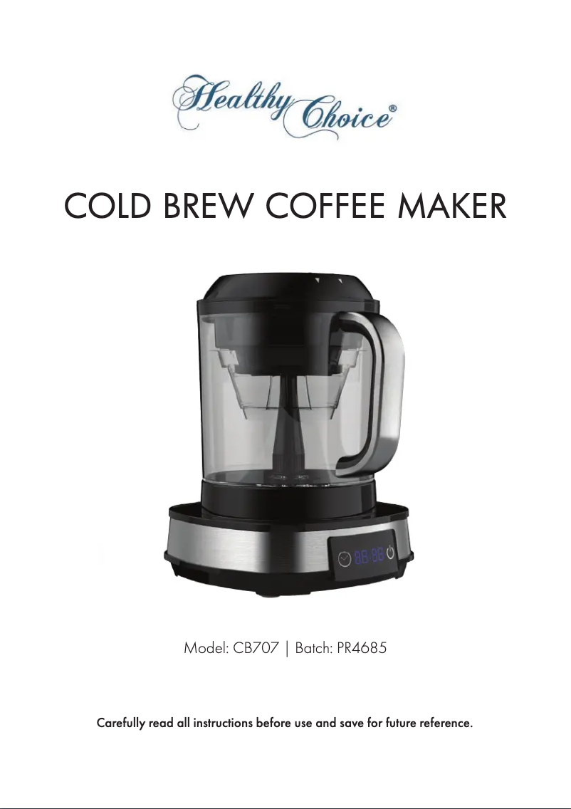 Page n°1 - Manuel utilisateur Healthy Choice CB707