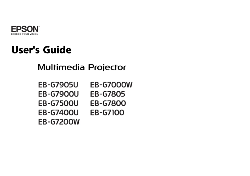 Page 1 de la notice Manuel utilisateur Epson EB-G7905U