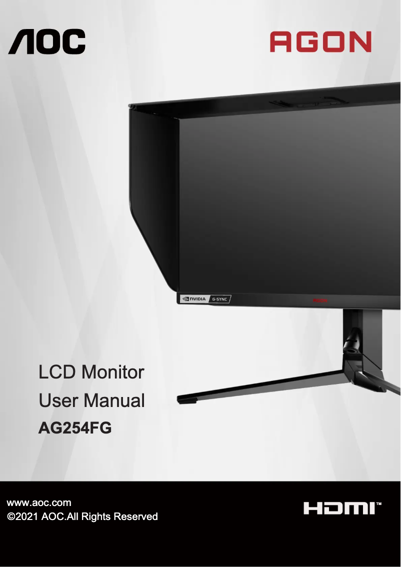Page n°1 - Manuel utilisateur AOC AGON Pro AG254FZ2