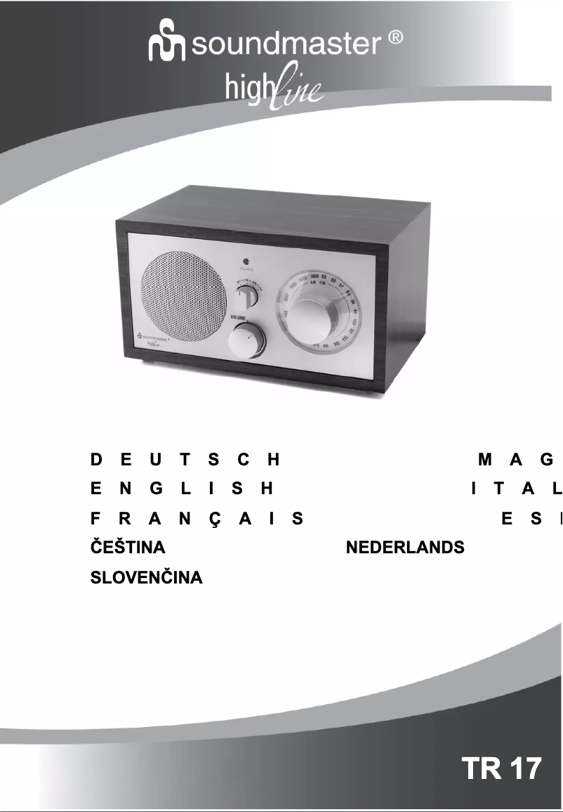 Page n°1 - Manuel utilisateur Soundmaster TR 17