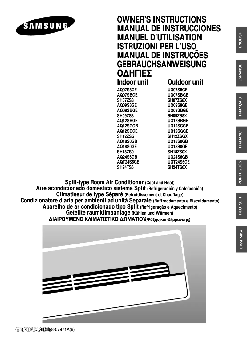 Page 1 de la notice Manuel utilisateur Samsung SH18ZS0