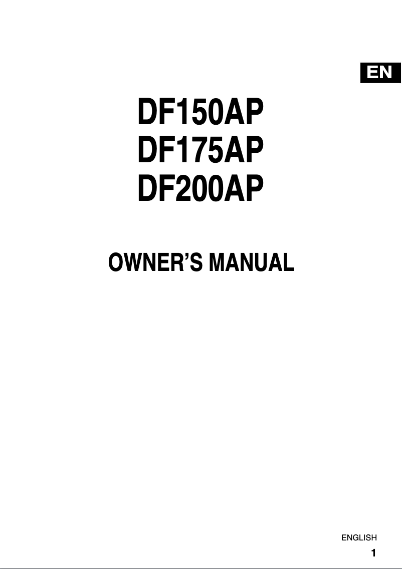 Page n°1 - Manuel utilisateur Suzuki DF200AP