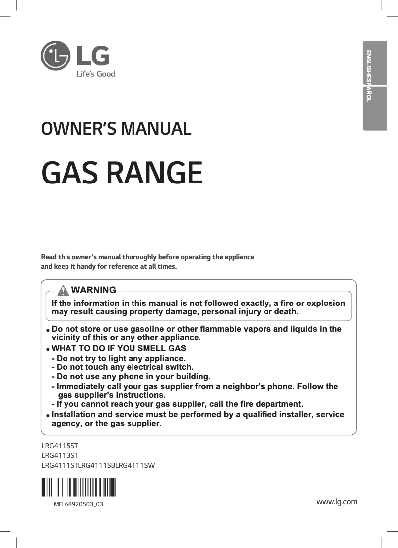 Page 1 de la notice Manuel utilisateur LG LRG4113ST