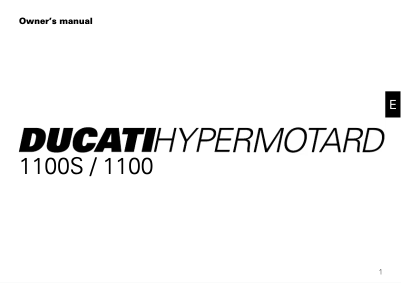 Page 1 of the manual User Manual Ducati Hypermotorad 1100S