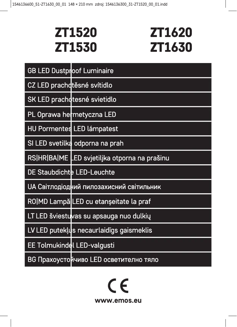 Page 1 de la notice Manuel utilisateur Emos ZT1630