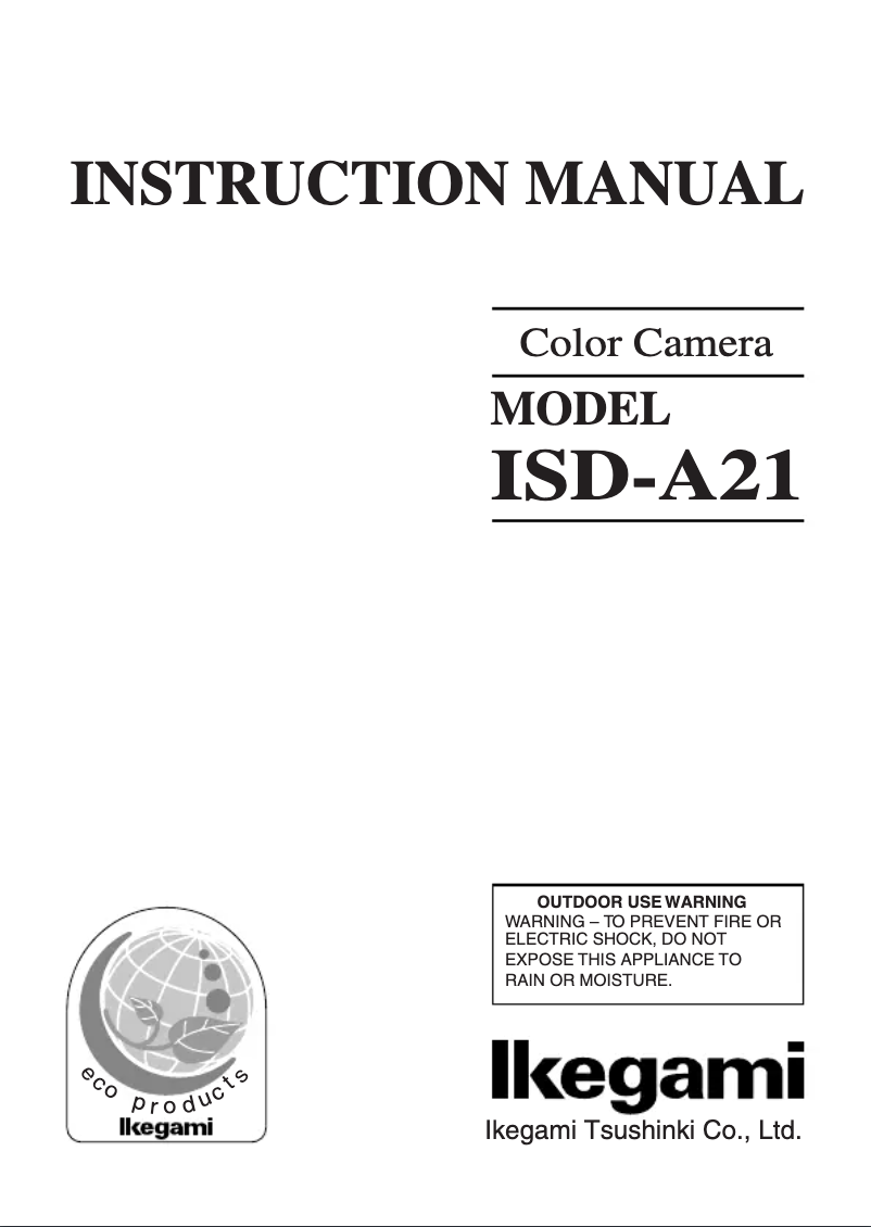Page 1 de la notice Manuel utilisateur Ikegami ISD-A21