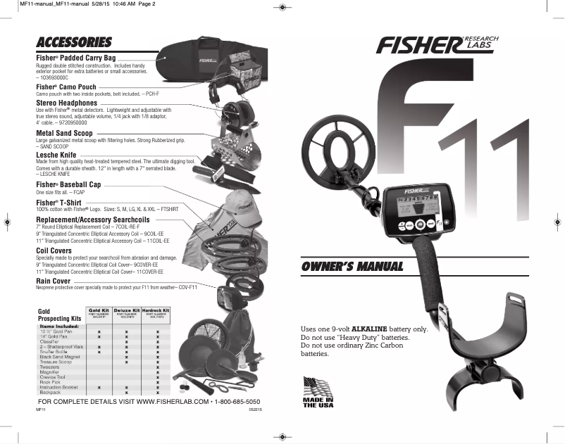 Image de la première page du manuel de l'appareil F11