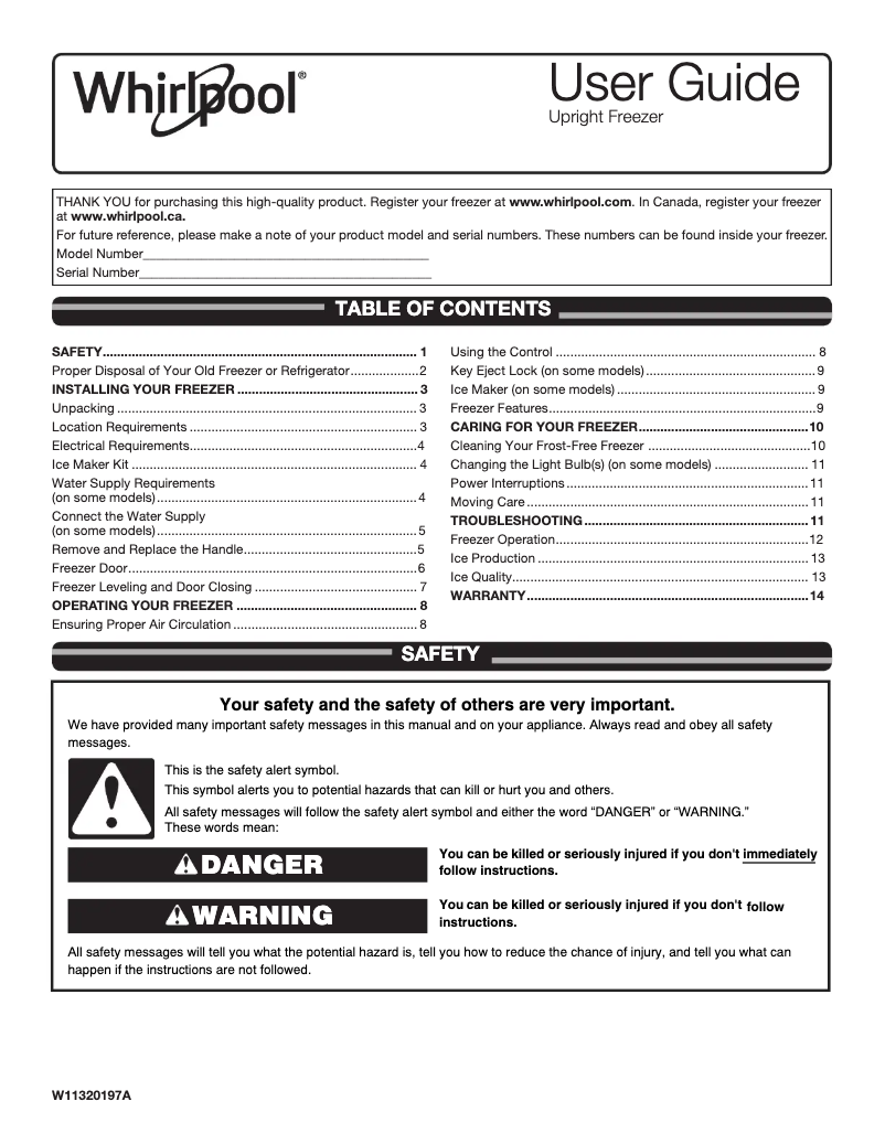 Page 1 de la notice Manuel utilisateur Whirlpool WZF79R20DW