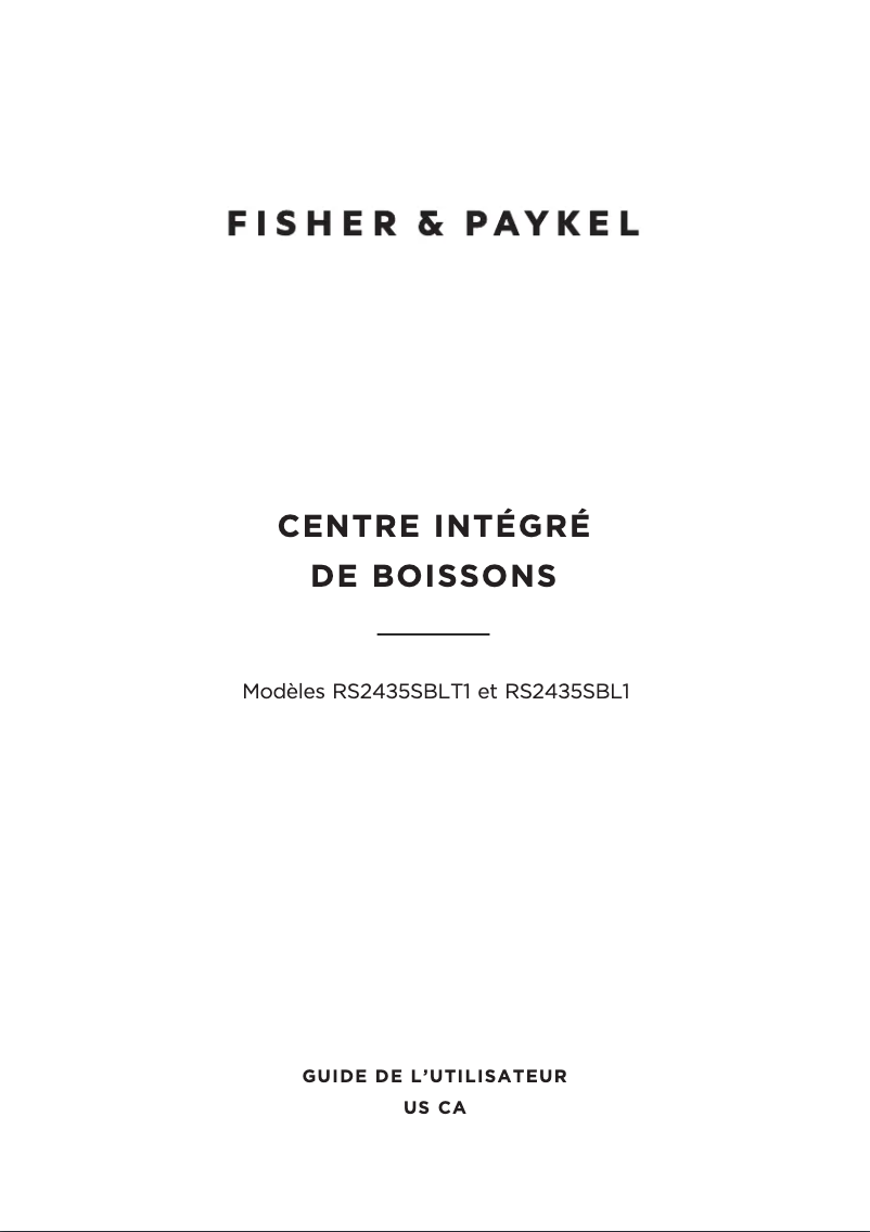 Page n°1 - Manuel utilisateur Fisher & Paykel RS2435SBLT1
