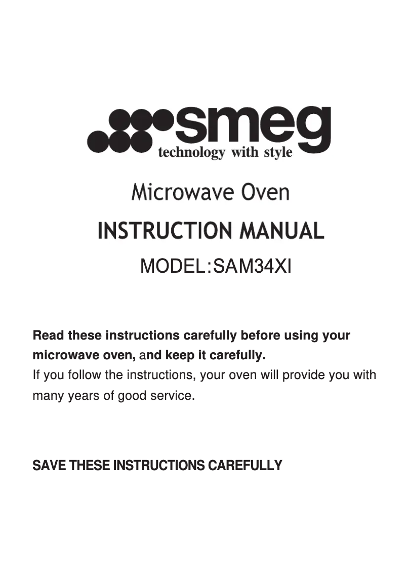 Page 1 de la notice Manuel utilisateur Smeg SAM34XI