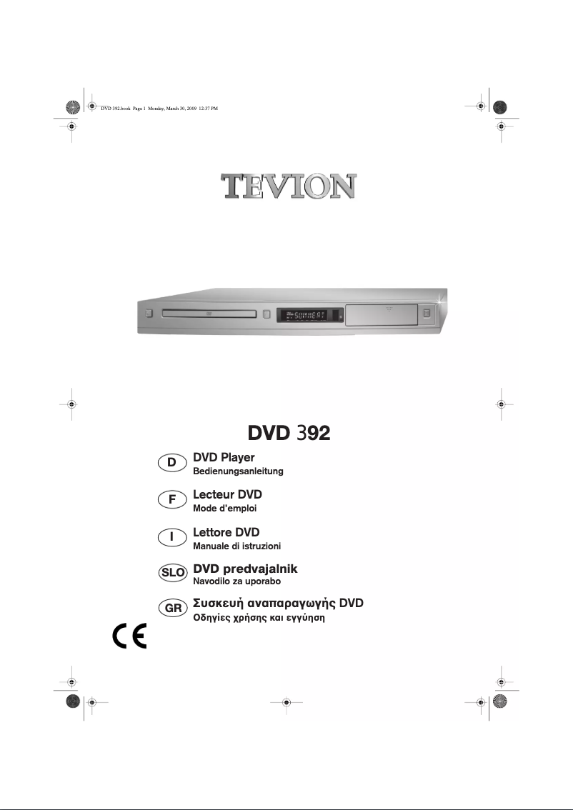 Page n°1 - Manuel utilisateur Tevion DVD 392