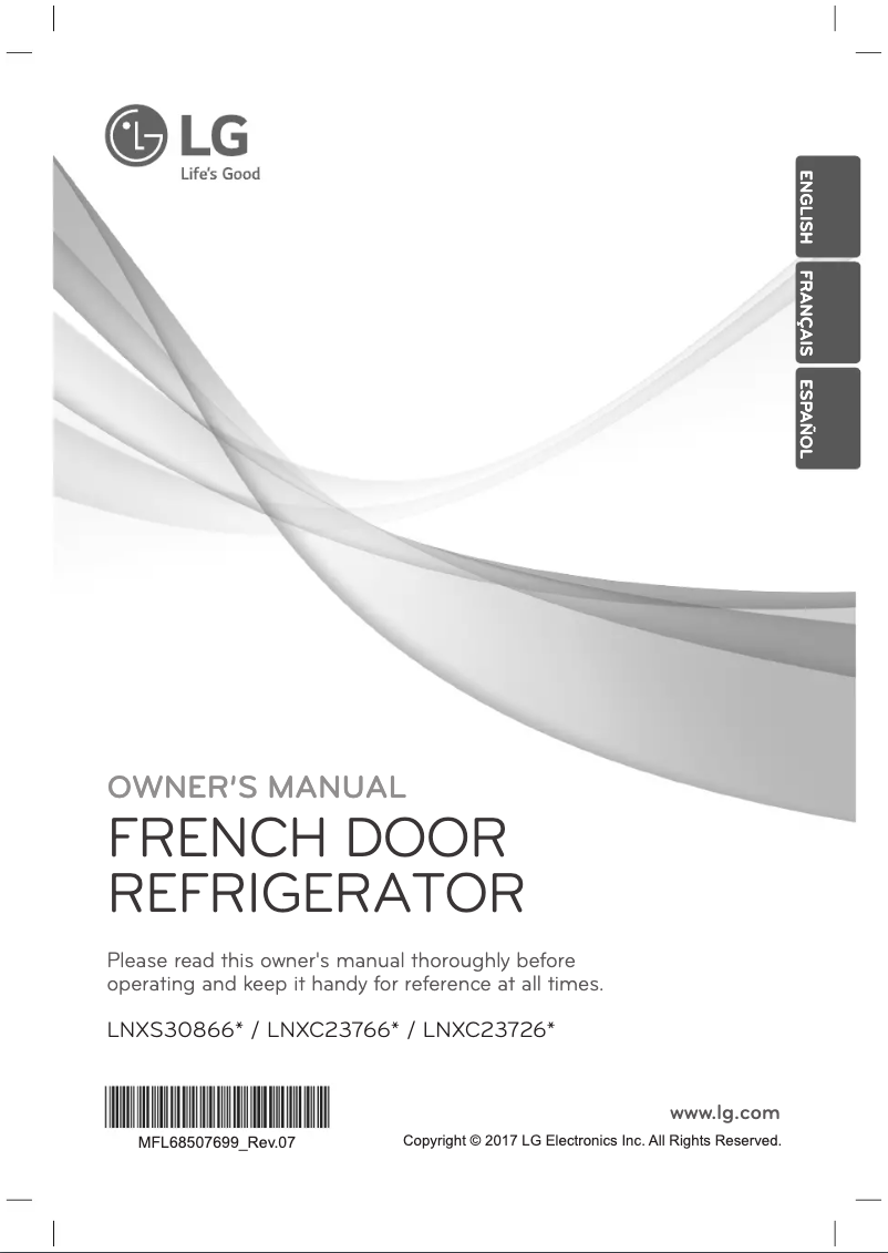 Page 1 de la notice Manuel utilisateur LG LSXC22336