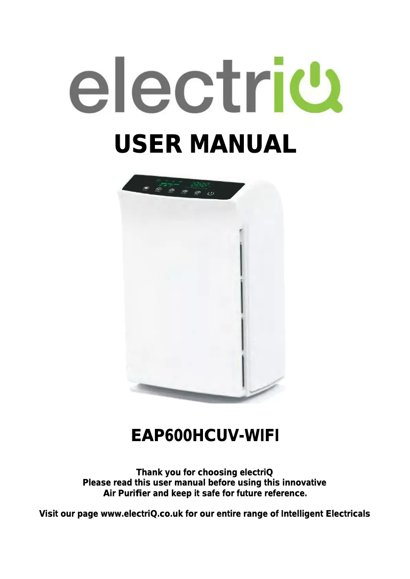 Page 1 de la notice Manuel utilisateur ElectriQ EAP600HCUV-WIFI