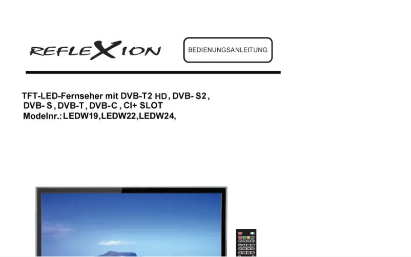 Page 1 de la notice Manuel utilisateur Reflexion LEDW19