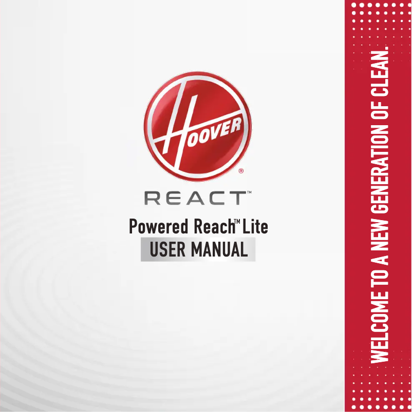 Page n°1 - Manuel utilisateur Hoover React Powered Reach Lite UH73400