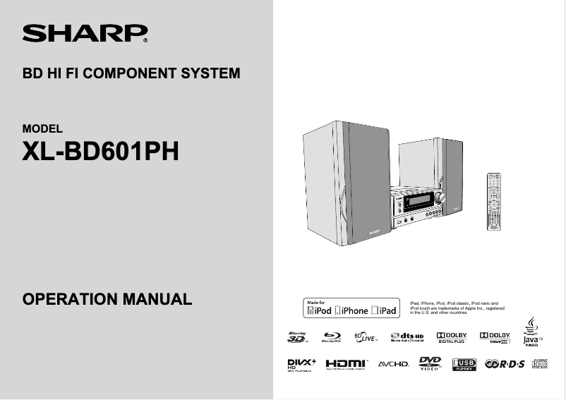 Page 1 de la notice Manuel utilisateur Sharp XL-BD601PH