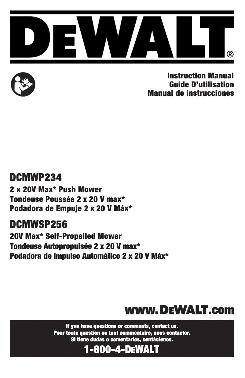 Page 1 de la notice Manuel utilisateur DeWalt DCMWP234
