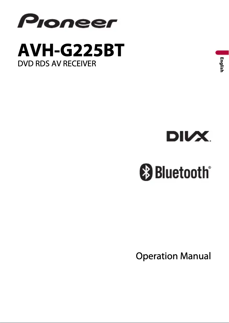 Image de la première page du manuel de l'appareil AVH-G225BT