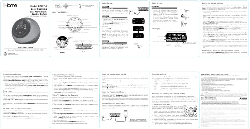 Image de la première page du manuel de l'appareil iBT297V2