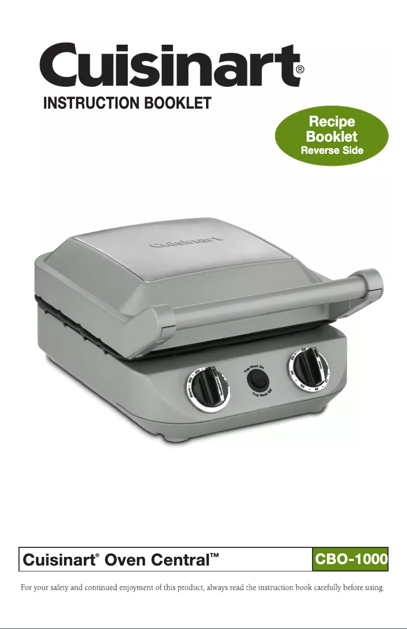 Page 1 de la notice Manuel utilisateur Cuisinart Oven Central CBO-1000