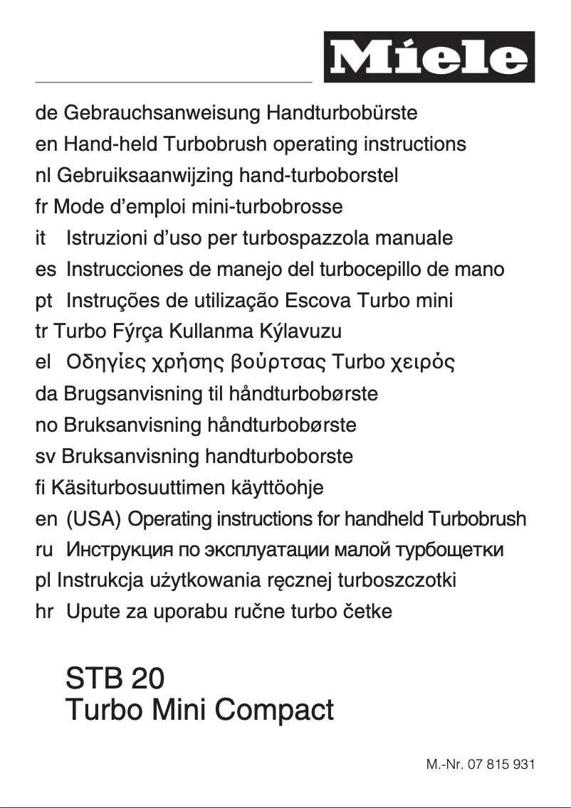 Página 1 del manual Manual de usuario Miele Complete C3 Total Care EcoLine SGSH2