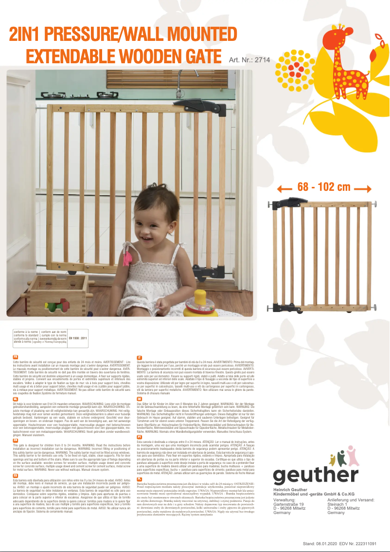 Page 1 de la notice Manuel utilisateur Geuther 2714