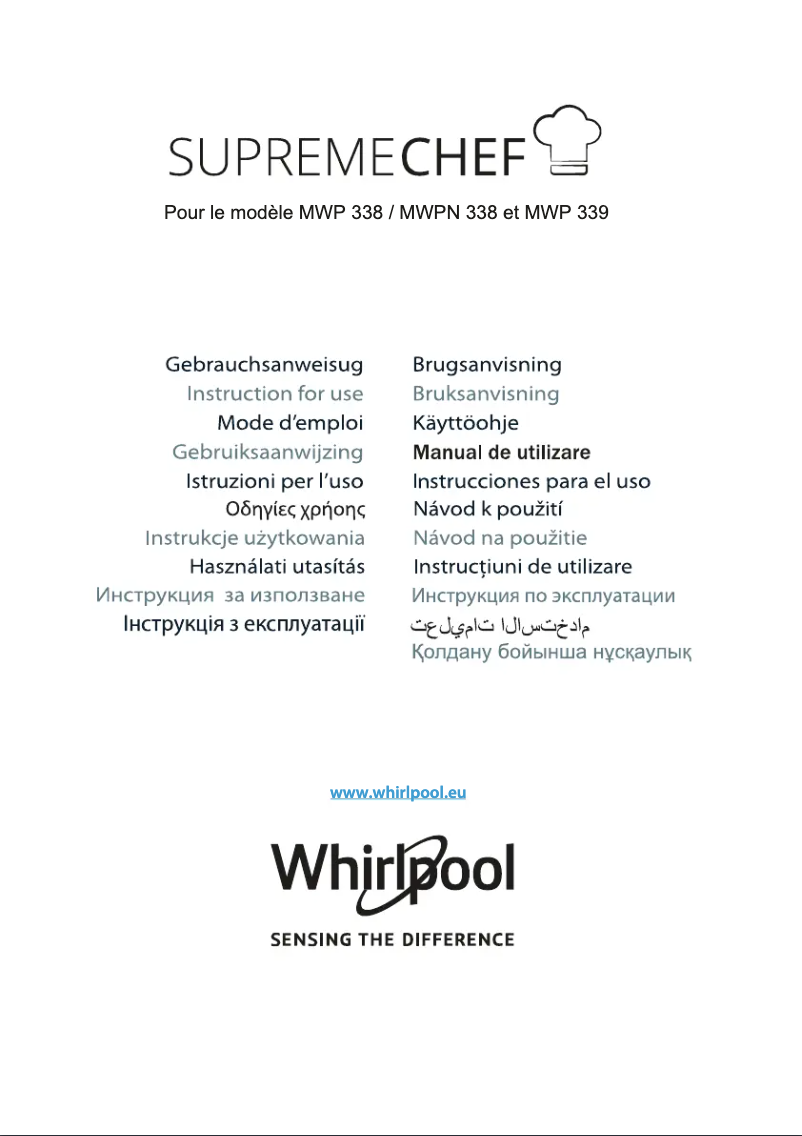 Page n°1 - Manuel utilisateur Whirlpool MWPN 339 SB