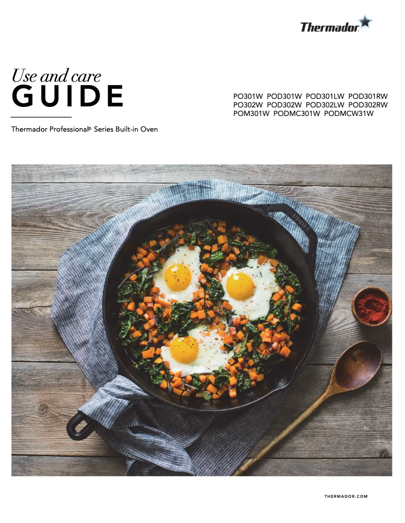 Page 1 de la notice Manuel d'utilisation et d'entretien Thermador POD302RW